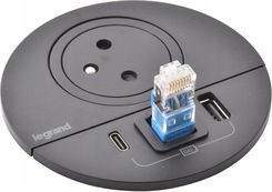 Legrand Gniazdo Chowane W Blat 2P Z Usb A C Rj45 Czarny