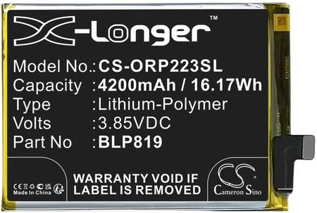 Oppo Reno6 4G / BLP819 4200mAh 16.25Wh Li-Polymer 3.87V (Cameron Sino)