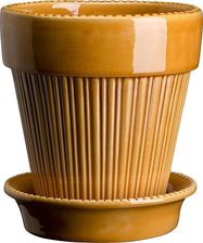 Bergs Potter Doniczka Simona 16cm Żółta Z Podstawką Szkliwiona