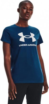 Damski t-shirt z nadrukiem Under Armour Sportstyle Logo SS - granatowy