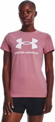 Damski t-shirt z nadrukiem Under Armour Sportstyle Logo SS - różowy