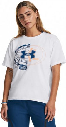 Damski t-shirt z nadrukiem Under Armour UA Make All Heavyweight SS - biały