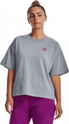 Damski t-shirt z nadrukiem Under Armour Logo LC Oversized HW SS - szary