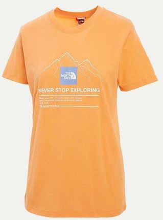 THE NORTH FACE T-SHIRT MOUNTAIN OUTLINE SS R CORAL