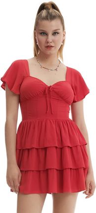 Cropp - Czerwona sukienka - Czerwony