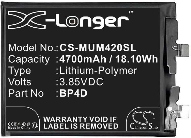 BATTERIA INTEGRATA RICAMBIO ORIGINAL BP4D 4820mAh IONI LITIO PER XIAOMI 13 PRO