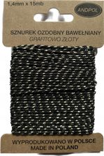 Zdjęcie Sznurek Ozdobny Bawełniany Czarno Złoty - Nowogard