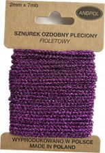 Zdjęcie Sznurek Ozdobny Prezentowy Metaliczny Fioletowy - Łask