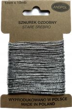 Zdjęcie Sznurek Ozdobny Metalizowany Stare Srebro 10Mb - Suchań