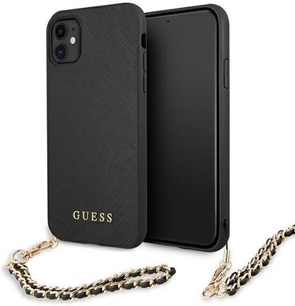 Guess Guhcn61Sasgbk Iphone 11 6 1" Xr Czarny Black Hardcase Saffiano Chain