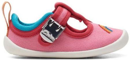 Buty dziecięce Clarks Roamer Beau F kolor pink canvas 26172670