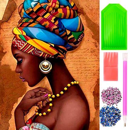 Haft Diamentowy Kobieta Afrykańska Afryka Mozaika 1579628611
