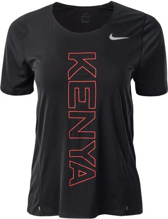 Damska Koszulka z krótkim rękawem Nike W NK Kenya City Sleek Top SS Cv0385-010 – Czarny