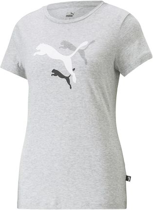Damska Koszulka z krótkim rękawem Puma Ess+ Logo Power Tee W 67367704 – Szary