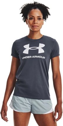 Damska Koszulka z krótkim rękawem Under Armour UA Sportstyle Logo SS 1356305-044 – Szary