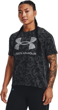 Damska Koszulka z krótkim rękawem Under Armour UA Logo Aop Heavyweight SS 1376742-001 – Czarny