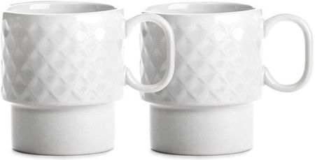 Filiżanki do kawy, 2 szt., białe, ceramika, 0,25 l, wys. 9 cm Sagaform