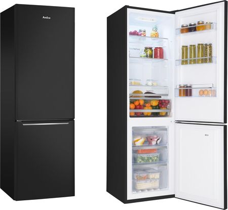 Lodówka Amica FK299TG.2FXHC z zamrażalnikiem dolnym 181 cm Czarna