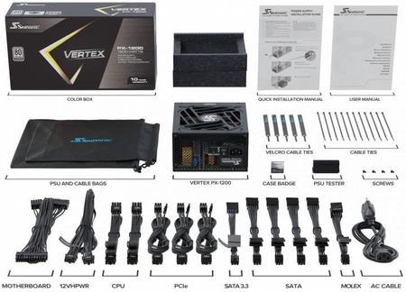Seasonic Zasilacz Vertex Px-1200 80Plus Platinum 1200W (VERTEXPX1200ATX30PCIE50) - zdjęcie 4