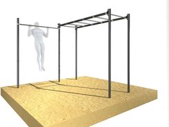 Zdjęcie Drabinka Gimnastyczna Ogrodowa Pozioma Z Drążkiem Street Workout Underfit - Niemodlin