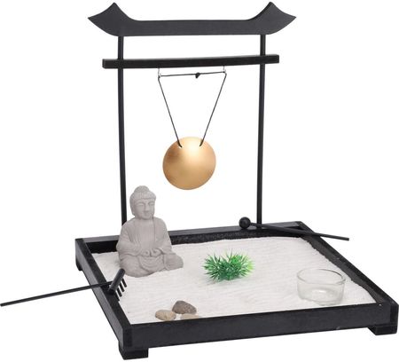 Home Styling Collection Zestaw Do Relaksacji Ogród Zen Z Figurką Buddy I Gongiem 12X15Cm