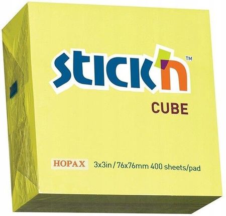 Stick'N Notes Samoprzylepny 76X76Mm Kostka Żółty Neon Mape