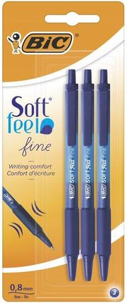 Bic Długopis Soft Feel Niebieski Blister 3szt.