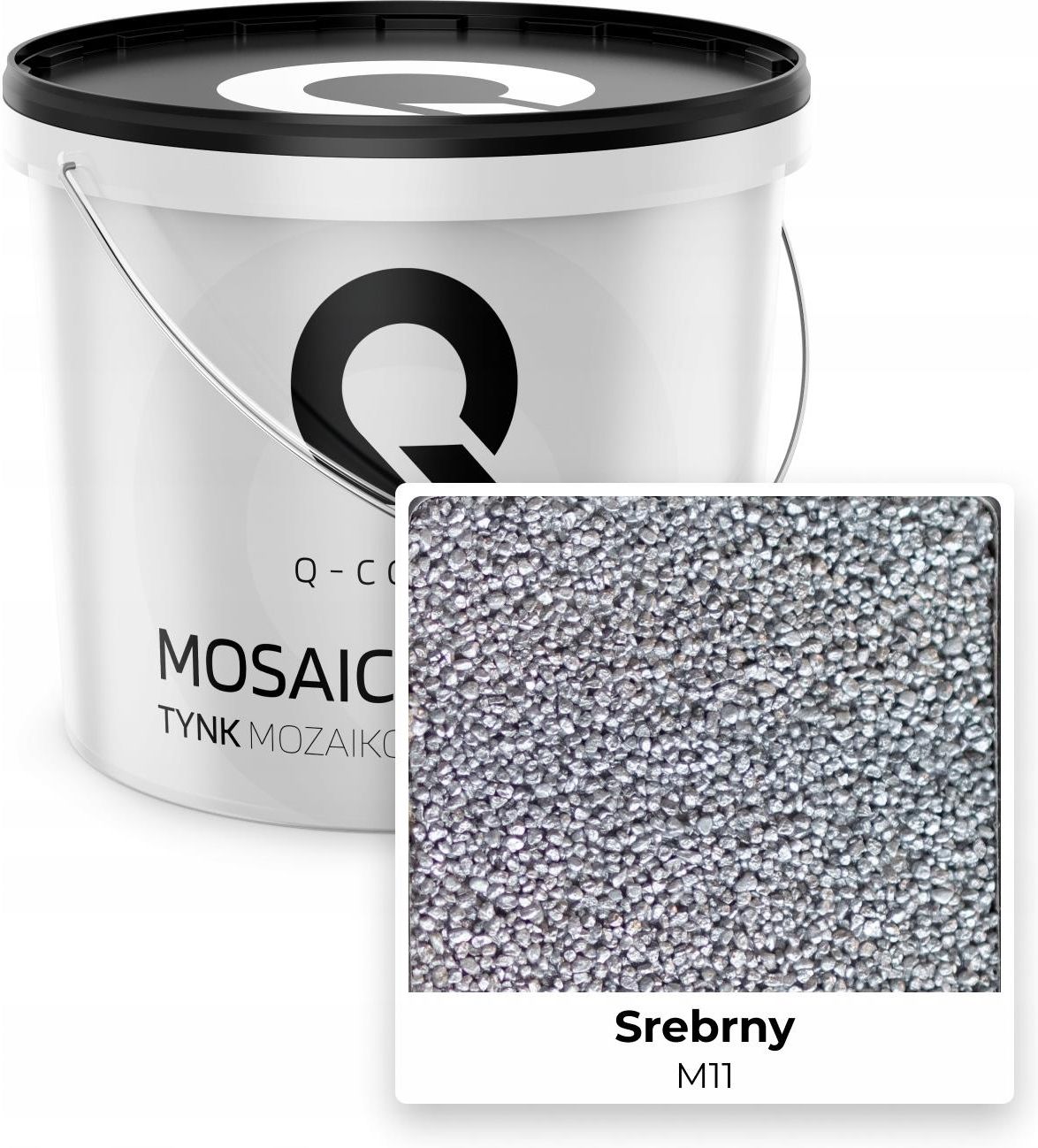 Tynk QCover Tynk Mozaikowy Dekoracyjny Srebrny Srebro M11 25Kg