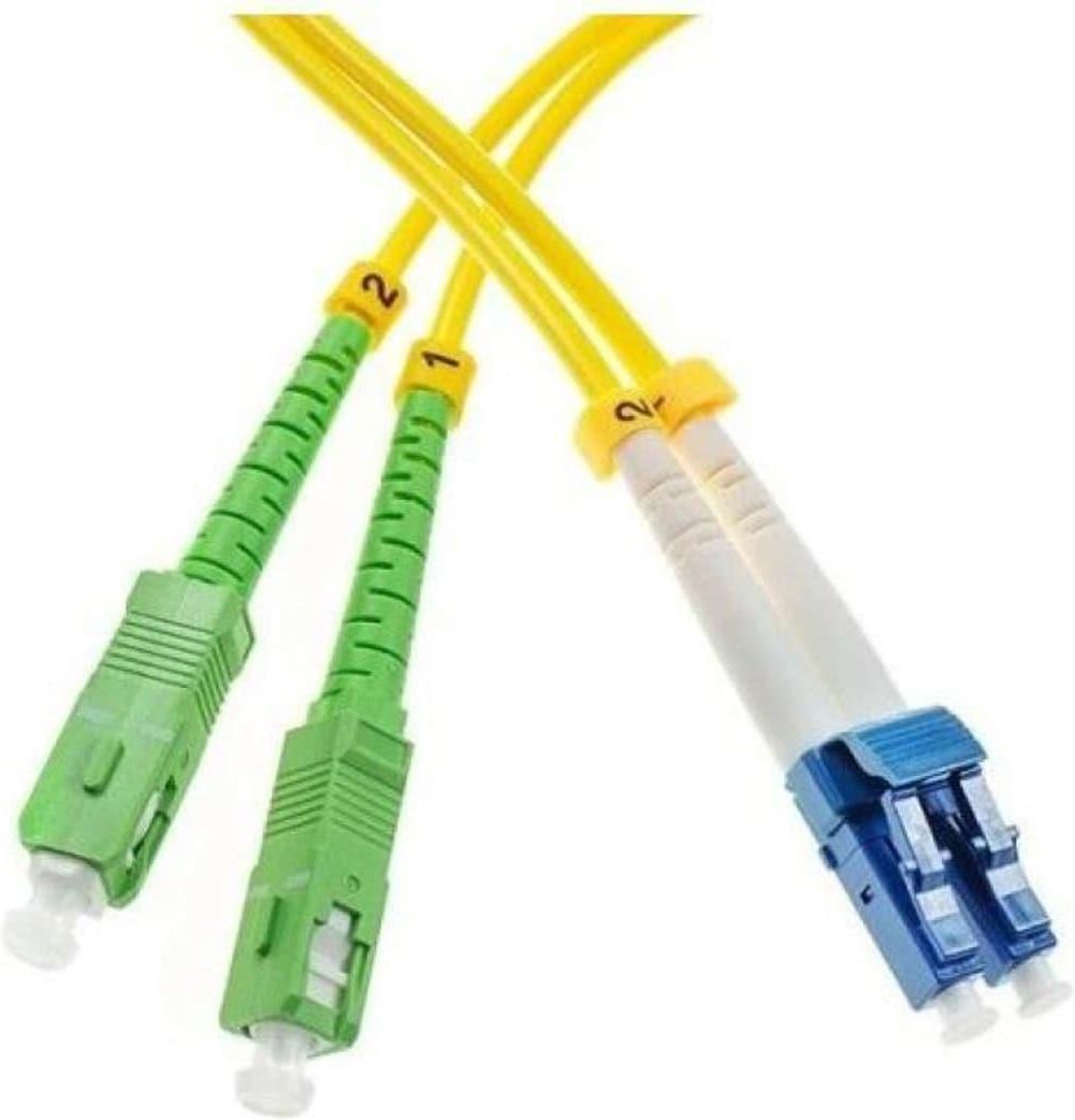 Glasvezel Patchkabel, DX G657A, OS2, 9/125, SC/UPC-SC/APC8, LSZH, geel, 1m Glasvezel Patchkabel, DX G657A, OS2, 9/125, SC/UPC-SC/APC8, LSZH, geel, 1m