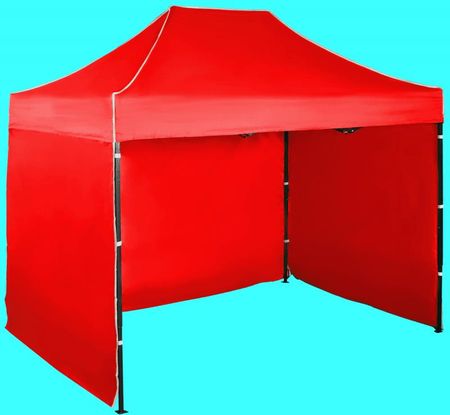 Expodom Namiot Imprezowy 2x3m Stalowy Czerwony 3 Ściany Boczne