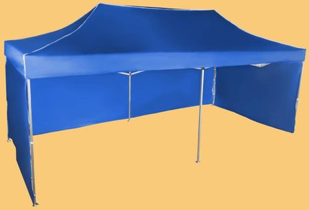 Expodom Namiot Imprezowy 3x6m Aluminiowy Niebieski 3 Ściany Boczne