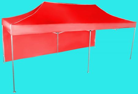 Expodom Namiot Imprezowy 3x6m Aluminiowy Czerwony 1 Ściana Boczna