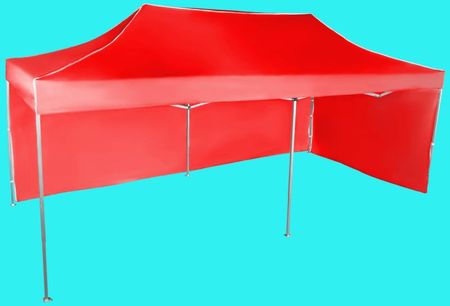 Expodom Namiot Imprezowy 3x6m Aluminiowy Czerwony 2 Ściany Boczne
