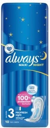 Always Maxi Night Podpaski 10szt.
