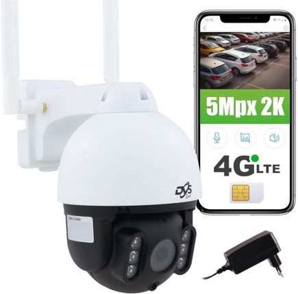 Dvs Biała Bezprzewodowa Kamera Obrotowa 3G 4G Gsm Quad Hd (5Mpx) Na Kartę Sim Do Monitoringu Sieciowego (DVSSDIP5040EIRW4G)