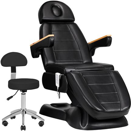 Activeshop Fotel Kosmetyczny Elektryczny Sillon Lux 273B + Taboret 304 Czarny