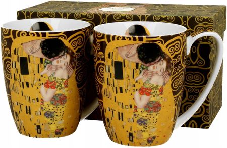 Duo Komplet 2 Kubki 350Ml The Kiss Brown By Gustav Klimt