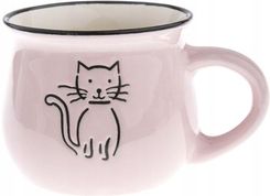 Dakls Ceramiczny Kubek Beczułka Różowy Kotek 440Ml Kot (Kk5051)