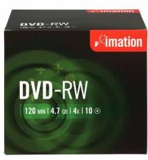 Imation DVD-RW, 4x, 4.7GB, Jewelcase, 10 Pack (I21061)