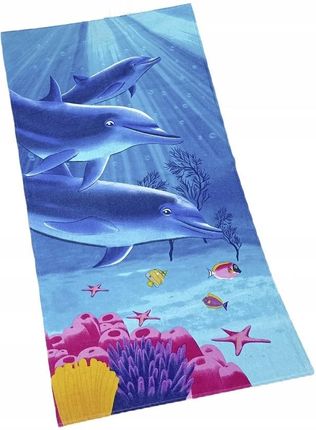 Greno Ręcznik Plażowy Bawełniany 75X150 Dolphins Delfiny cc957961-cf68-4335-be94-279fc704fd22