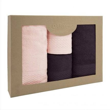 Darymex Komplet Ręczników 4 Szt W Pudełku Solano Bakłażanowy Różowy 50X90+70X140 27532