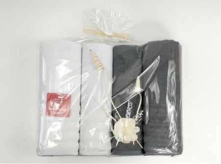 Greno Komplet Ręczników 4 Szt Alexa Popielaty Ciemny Biały 50X90+70X140 27541