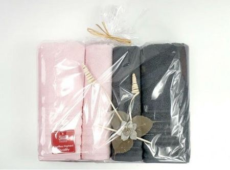 Greno Komplet Ręczników 4 Szt Alexa Różowy Popielaty Ciemny 50X90+70X140 27573