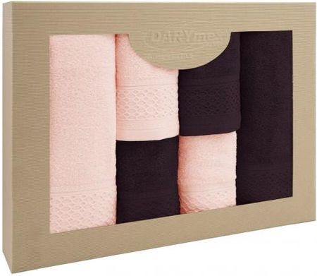 Darymex Komplet Ręczników 6 Szt W Pudełku Solano Bakłażanowy Różowy Kwarcowy 30X50+50X90+70X140 27595