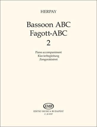 Agnes Maria Herpay-Bassoon ABC 2-Bassoon and Piano Book + Audio-Online - Gnes Herpay [KSIĄŻKA]