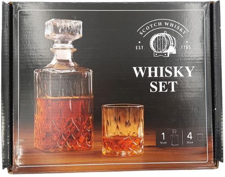 Uu11S Zestaw Do Whisky Drinków Karafka 900 Ml 4 Szklanki Prezent (REG03U)