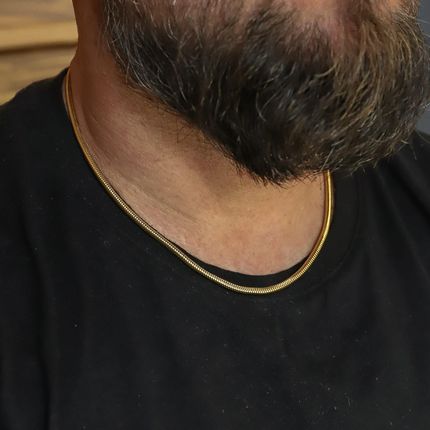 Otien Łańcuszek złoty męski gruby splot linka 40 cm + 5cm ze stali chirurgicznej