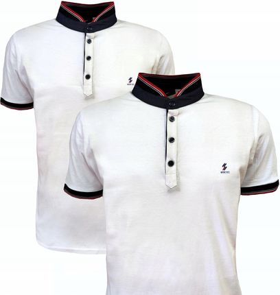 Koszulka męska stójka sportowa t-shirt biały 4XL
