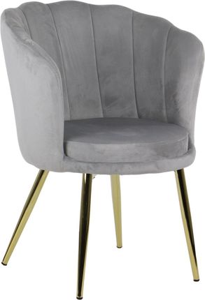 Krzesło tapicerowane do salonu, jadalni i restauracji HTS-D41AG - jasny szary, stelaż złoty