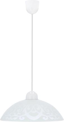 Candellux Lighting Bronte Lampa Wisząca 1X60W E27 Klosz Biały Z Wzorem 31-16744